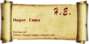 Heger Emma névjegykártya